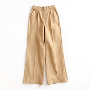 Beige wide-leg pants