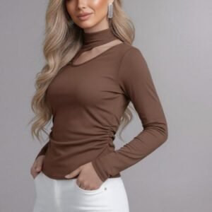 Cutout turtleneck top