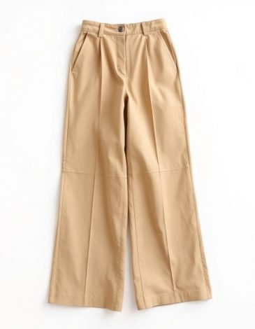 Beige wide-leg pants
