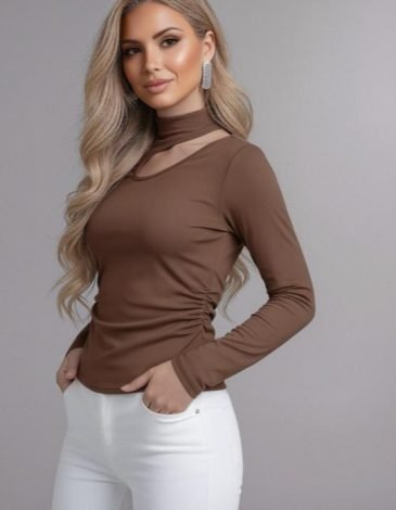 Cutout turtleneck top
