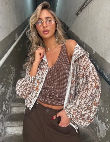 Monogram print jacket